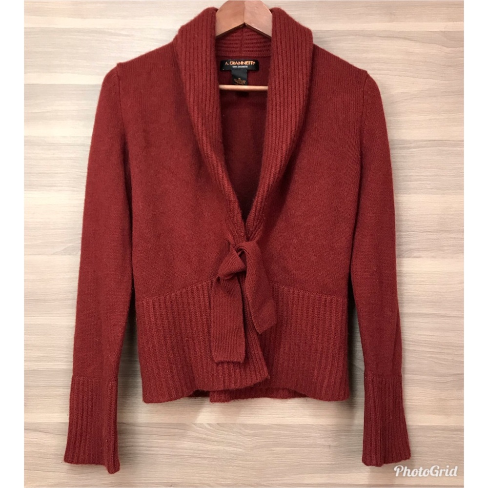 A. Giannetti Cashmere Tie-Waist Cardigan